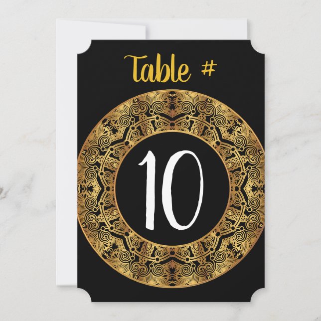 GOLDEN Bat Mitzvah Table Number Seating Card (Front)