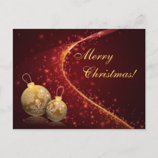 Golden Baubles Christmas Holiday Postcard
