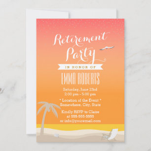 Golden Beach Elegant Retirement Party Invitation