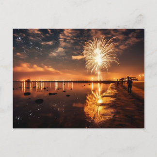 Golden Beach Fireworks Postcard