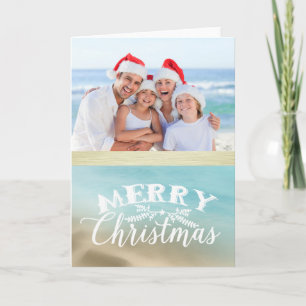 Golden Beaches Tropical Photo Christmas Card