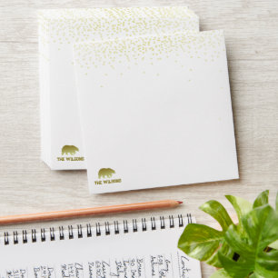 Golden Bear Glitter Confetti Monogram Envelope
