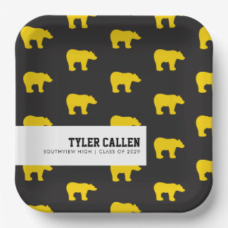 Golden Bear Graduation Party Paper Plate