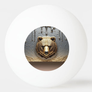 Golden Bear Relief With Metal Drip Effect 🐻 Ping Pong Ball
