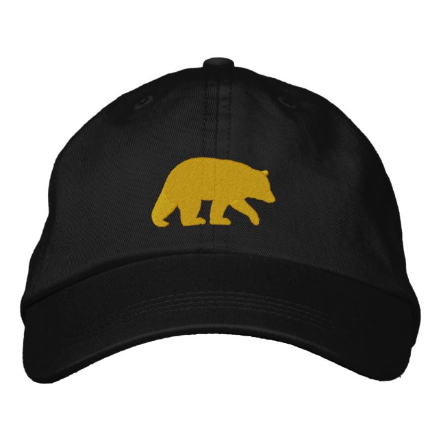 Golden Bear Silhouette Custom Embroidered Hat (Front)