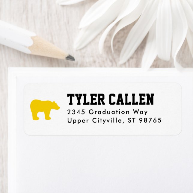 Golden Bear Varsity Graduation Address Return Address Label (Insitu)