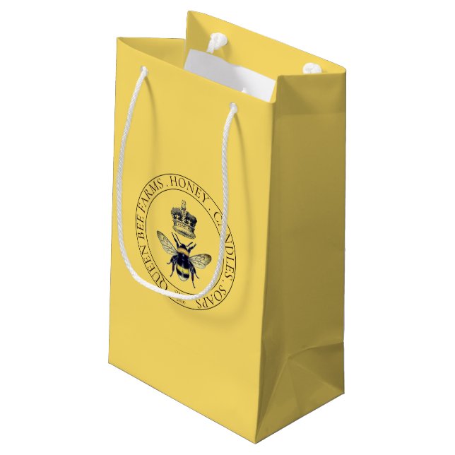 Golden Bee Apiary beekeeper Honey Products Small Gift Bag (Back Angled)