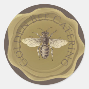 Golden Bee on Brown Personalised Wax Seal 