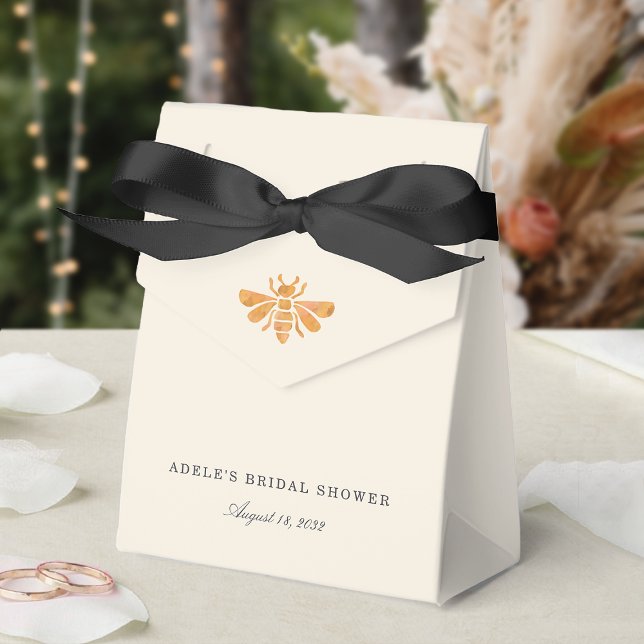 Golden Bee Watercolor Bridal Shower Favour Box (Creator Uploaded)