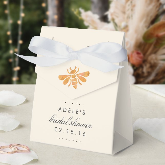Golden Bee Watercolor Bridal Shower Favour Box (Creator Uploaded)