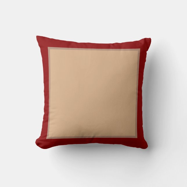 Golden beige and dark red cushion (Front)