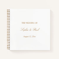 Golden Beige Script Wedding Guest Book