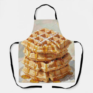 Golden Belgian Waffles Syrup Oil Painting Apron