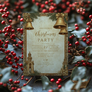 Golden Bells Christmas Party Invitation