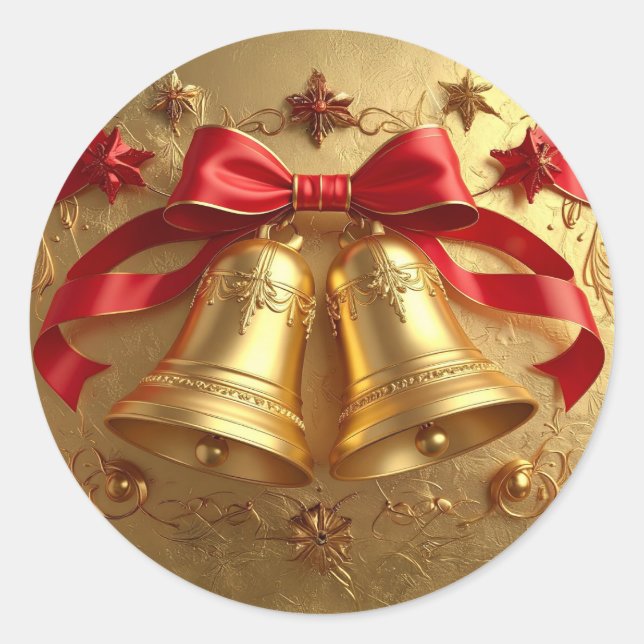 Golden Bells Holiday Sticker (Front)