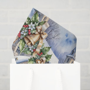Golden Bells of Christmas Day Tissue Paper
