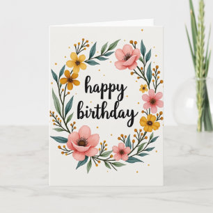 Golden Berry Birthday Card
