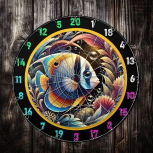 Golden Betta Dartboard Party Decor