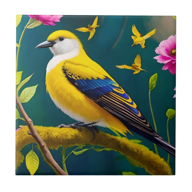 Golden Bird Ceramic Tile (Front)