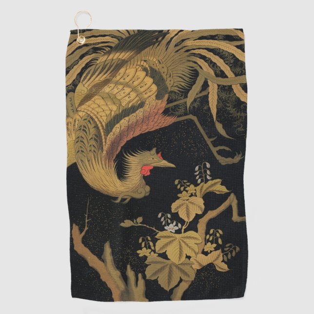 Golden Bird Japanese Classic Antique Golf Towel (Front)