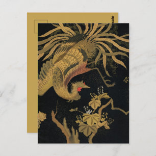 Golden Bird Japanese Classic Antique Postcard