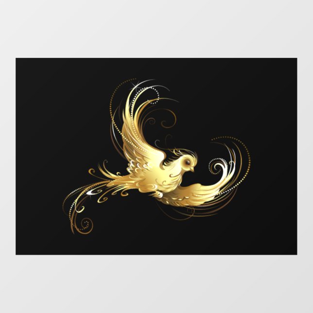 Golden Bird on Black Background (Sheet)