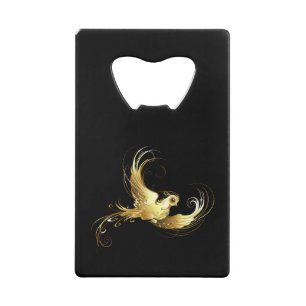 Golden Bird on Black Background