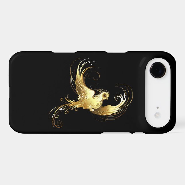 Golden Bird on Black Background Case-Mate iPhone Case (Back (Horizontal))