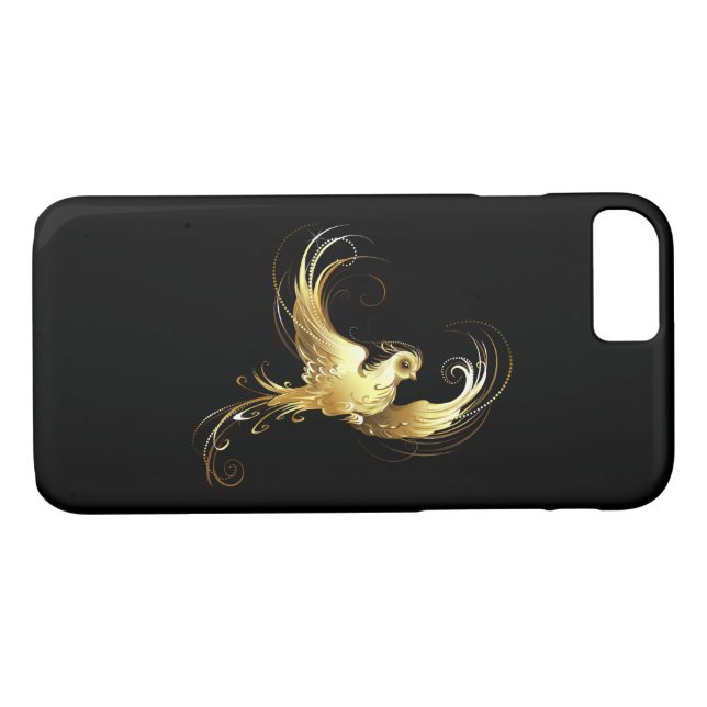 Golden Bird on Black Background Case-Mate iPhone Case (Back (Horizontal))