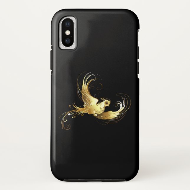 Golden Bird on Black Background Case-Mate iPhone Case (Back)