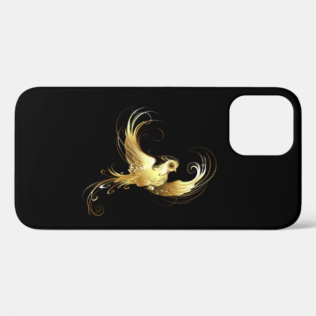 Golden Bird on Black Background Case-Mate iPhone Case (Back (Horizontal))