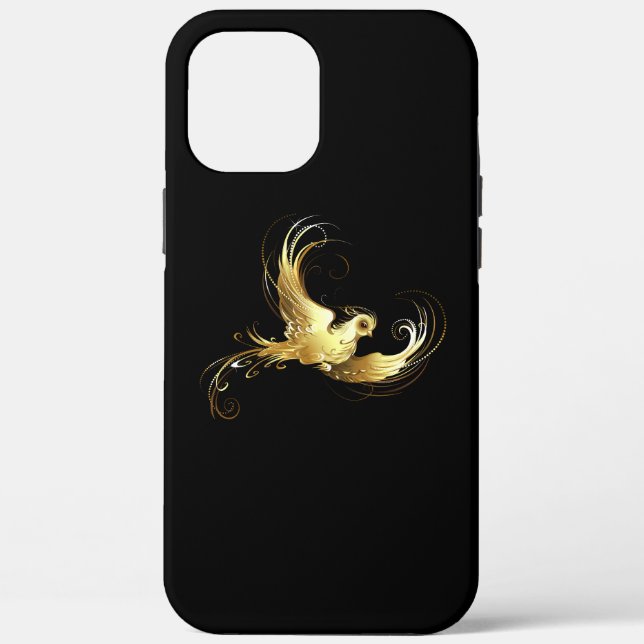 Golden Bird on Black Background Case-Mate iPhone Case (Back)