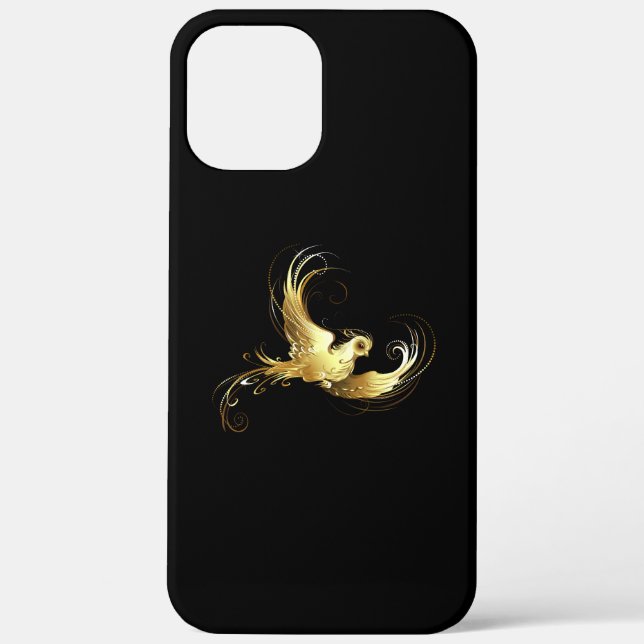 Golden Bird on Black Background Case-Mate iPhone Case (Back)