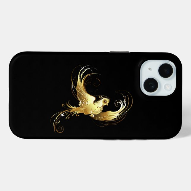 Golden Bird on Black Background Case-Mate iPhone Case (Back (Horizontal))