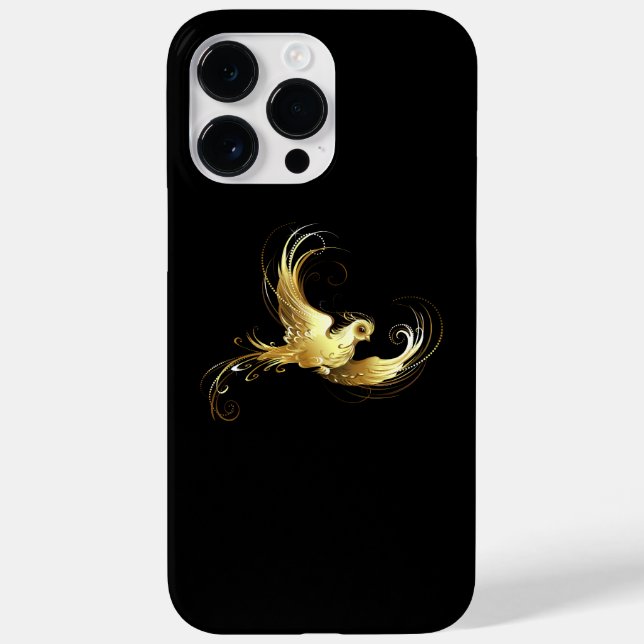 Golden Bird on Black Background Case-Mate iPhone Case (Back)