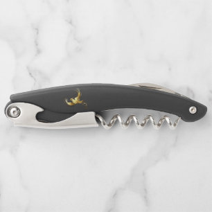 Golden Bird on Black Background Corkscrew