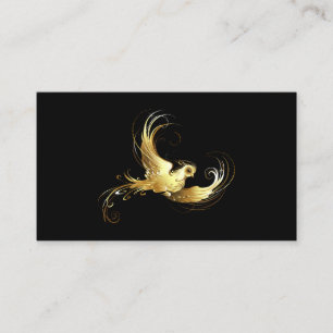 Golden Bird on Black Background Enclosure Card