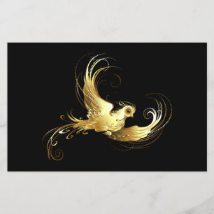 Golden Bird on Black Background Flyer