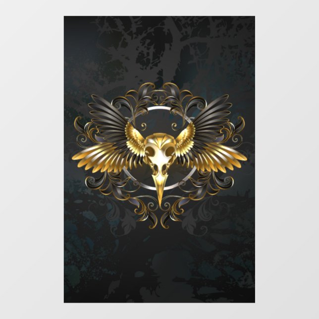Golden Bird Skull on Black background (Sheet)