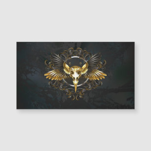 Golden Bird Skull on Black background