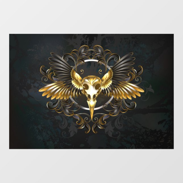Golden Bird Skull on Black background (Sheet)