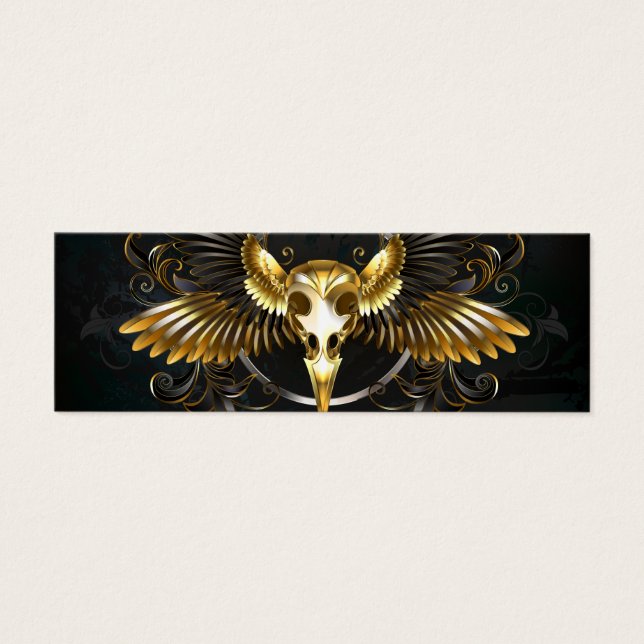 Golden Bird Skull on Black background (Front)