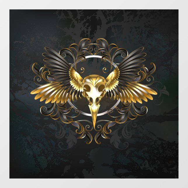 Golden Bird Skull on Black background (Sheet)