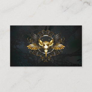Golden Bird Skull on Black background Appointment Card