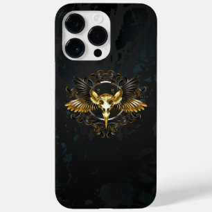 Golden Bird Skull on Black background Case-Mate iPhone 14 Pro Max Case