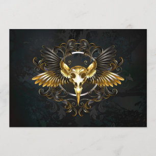 Golden Bird Skull on Black background Program
