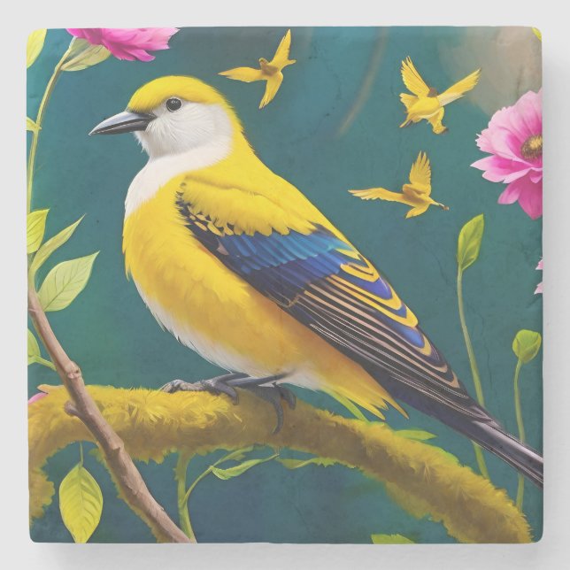 Golden Bird Stone Coaster (Front)