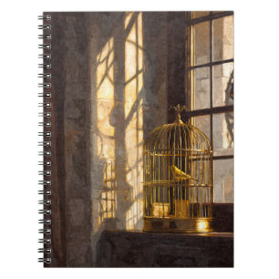 Golden Birdcage Sunlight Notebook