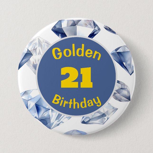 Golden Birthday April Birthstone Custom Button (Front)