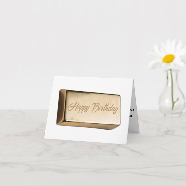 Golden Birthday Bar of Humour Card (Small Plant)